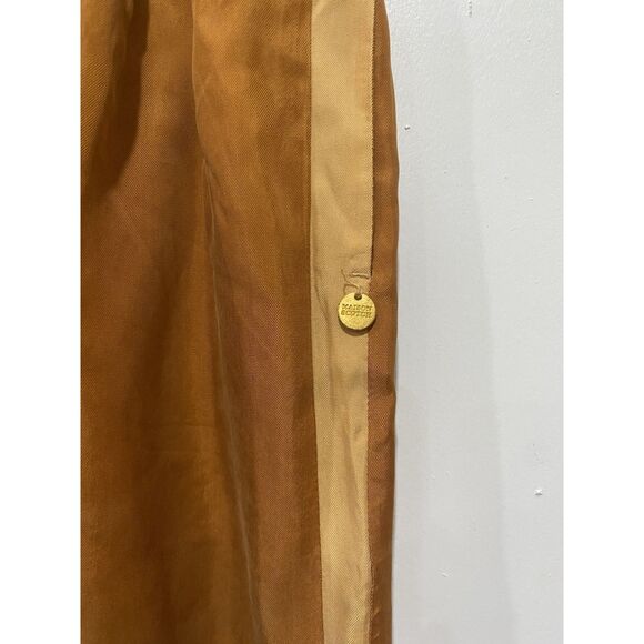 Scotch & Soda Skirt XSmall Drawstring Tied Waist Striped Sides Cupro Short Brown - Picture 4 of 8